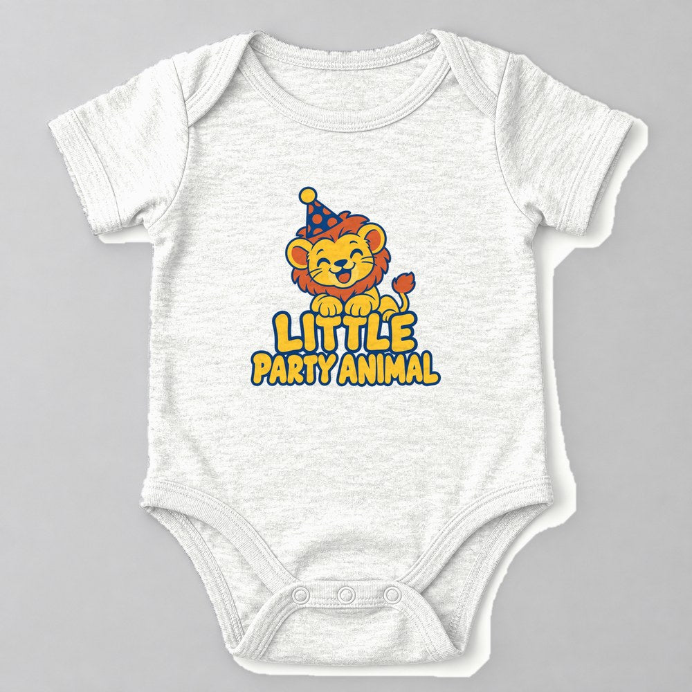 Little Party Animal Baby Onesie in White