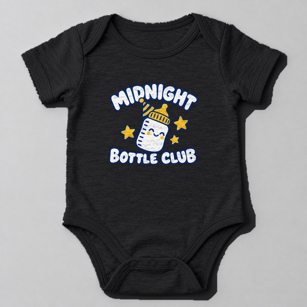 Midnight Bottle Club Baby Onesie in Black