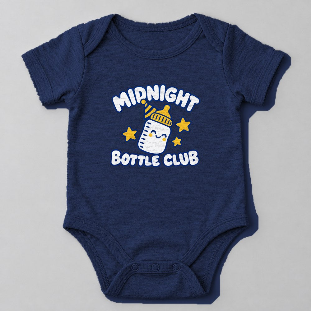 Midnight Bottle Club Baby Onesie in Navy