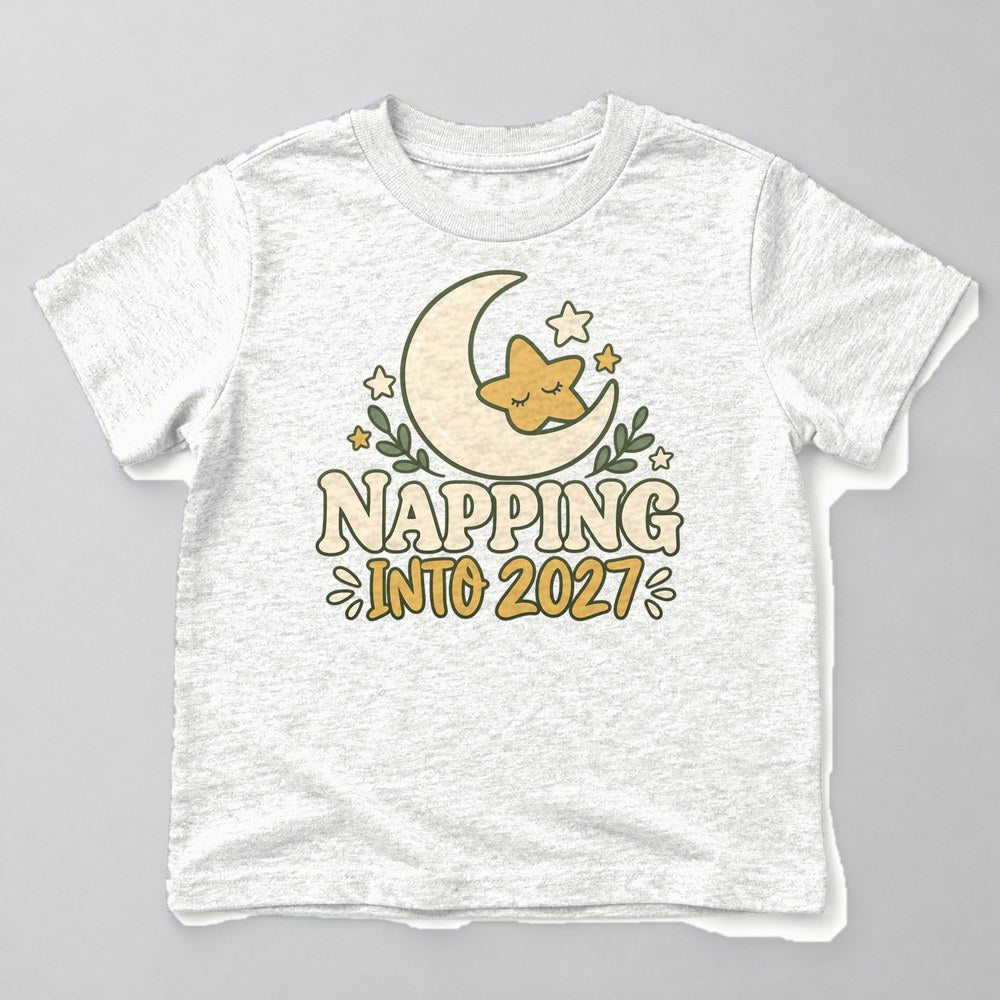 Napping Into 2027 Kids T-Shirt in White