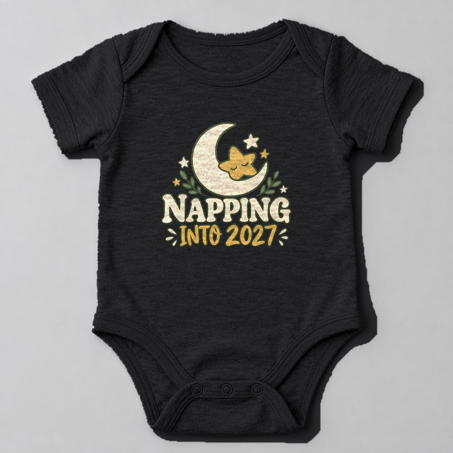 Napping Into 2027 Baby Onesie in Black