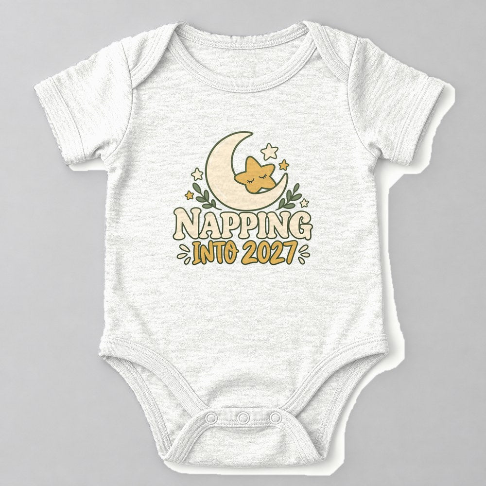 Napping Into 2027 Baby Onesie in White