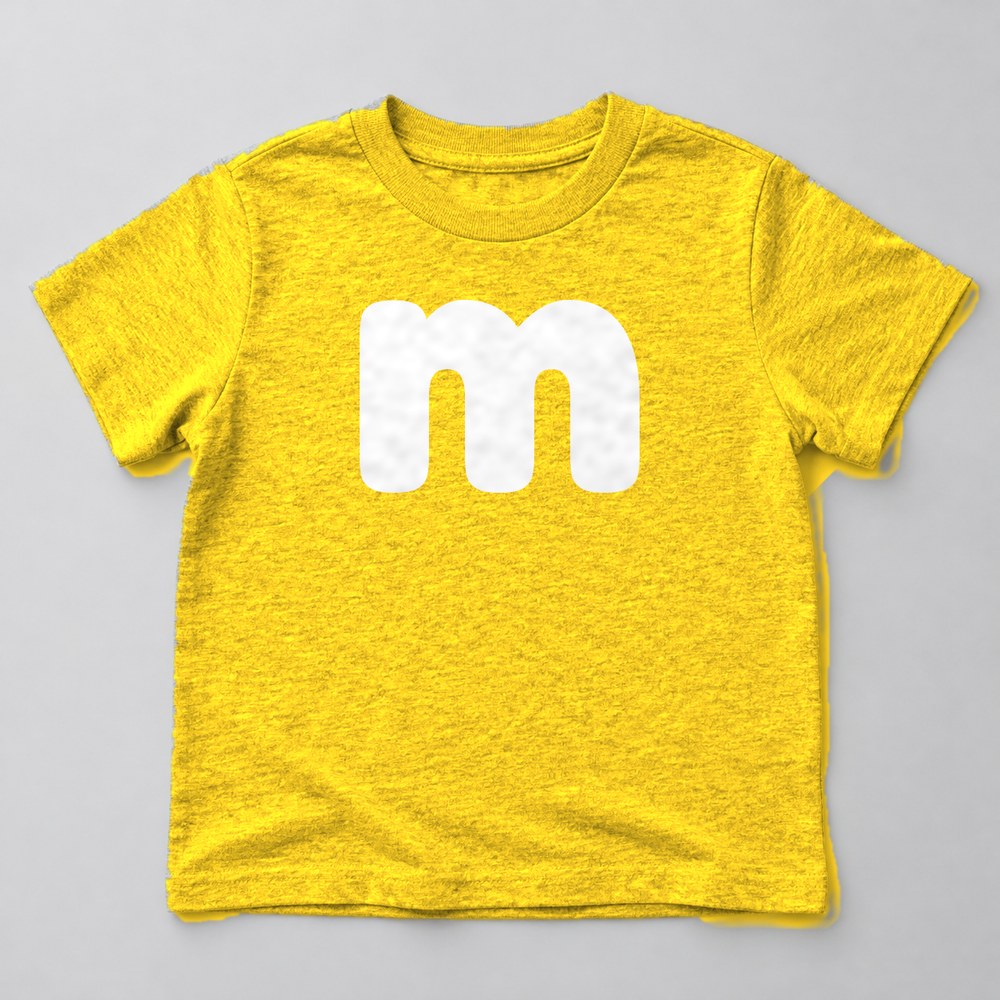 Letter M Kids Costume T-Shirt in Yellow