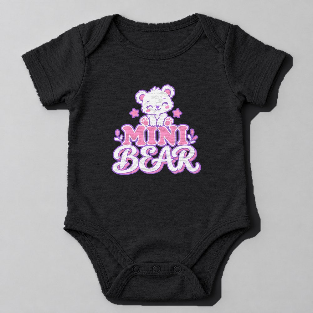 Mini Bear Baby Onesie in Black