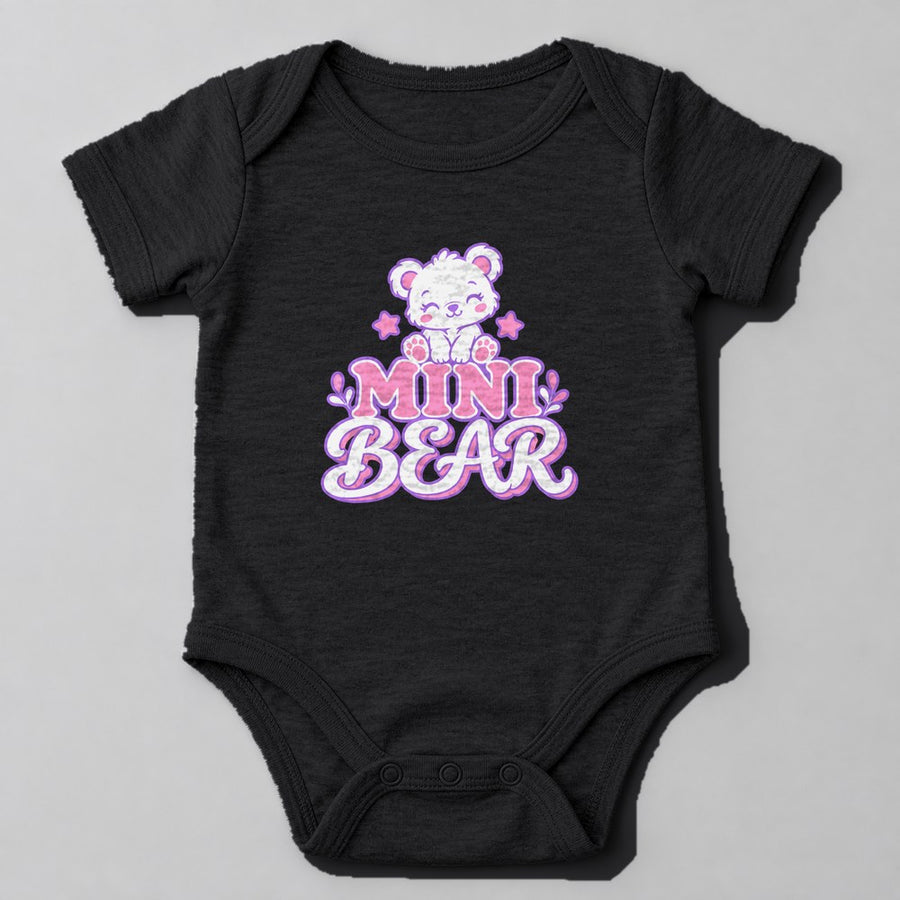 Mini Bear Baby Onesie in Black
