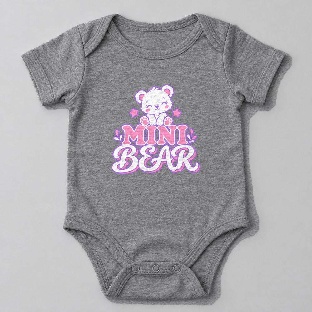 Mini Bear Baby Onesie in Heather Grey