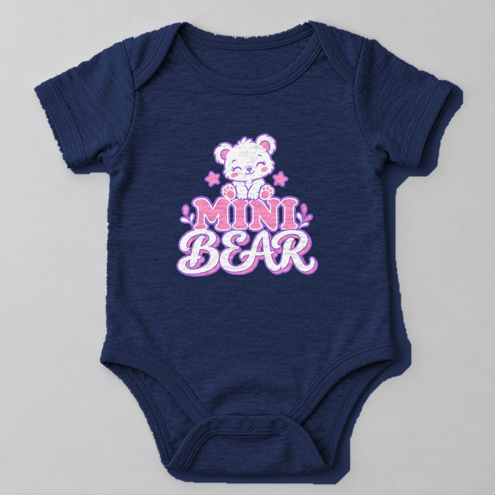 Mini Bear Baby Onesie in Navy