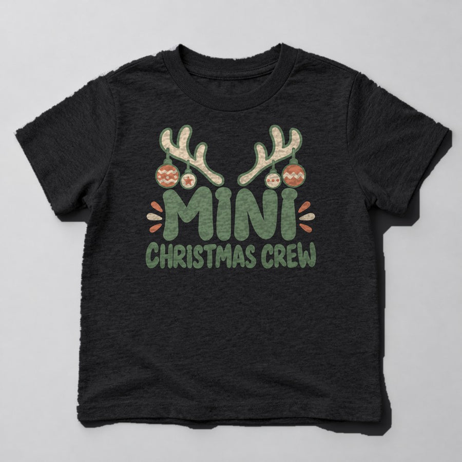 Mini Christmas Crew Kids T-Shirt in Black