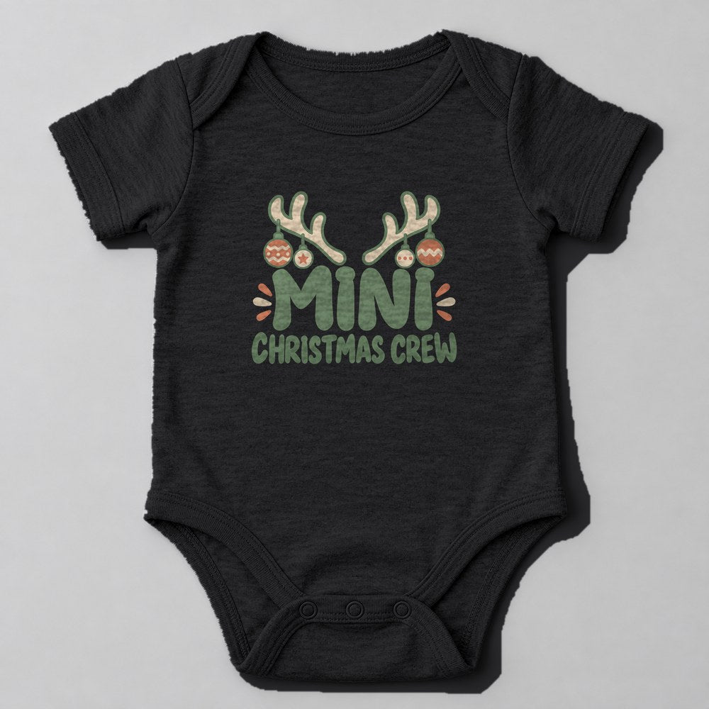 Mini Christmas Crew Baby Onesie in Black