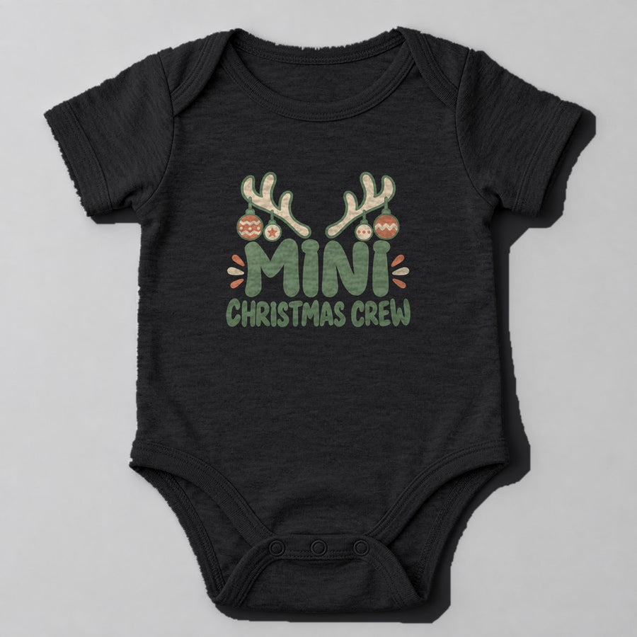 Mini Christmas Crew Baby Onesie in Black