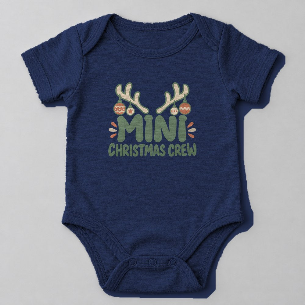 Mini Christmas Crew Baby Onesie in Navy