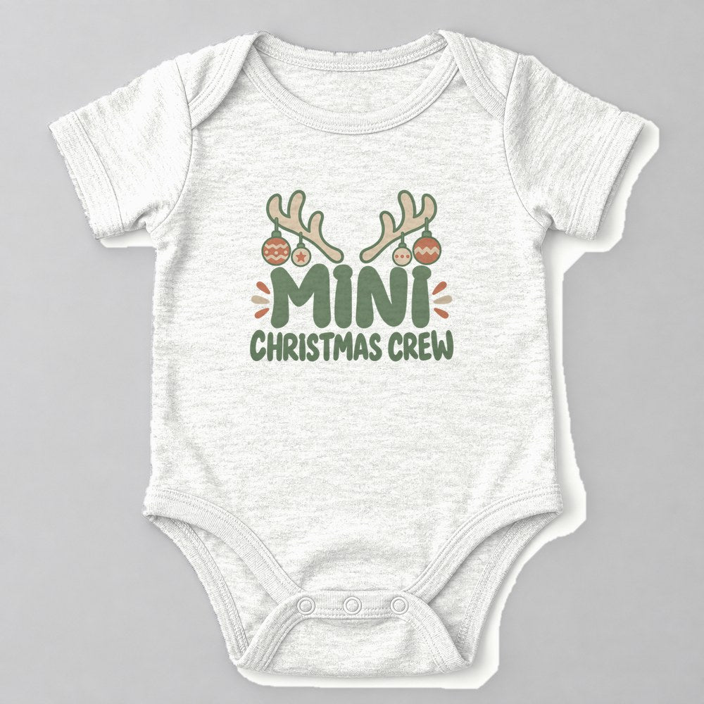 Mini Christmas Crew Baby Onesie in White