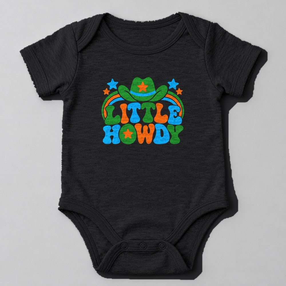 Little Howdy Baby Onesie in Black