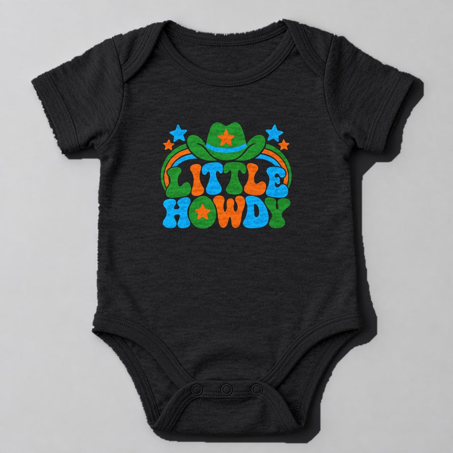 Little Howdy Baby Onesie in Black