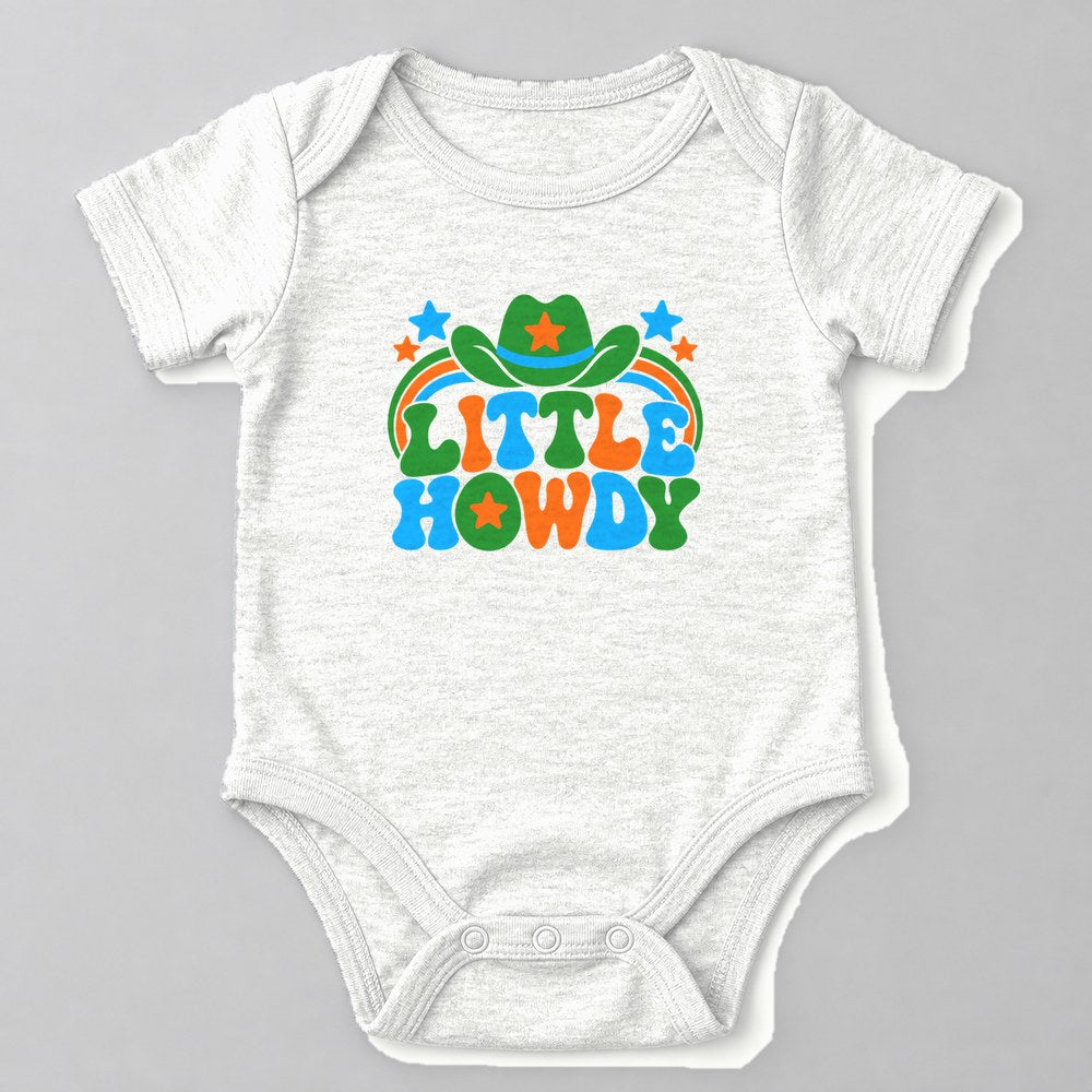 Little Howdy Baby Onesie in White