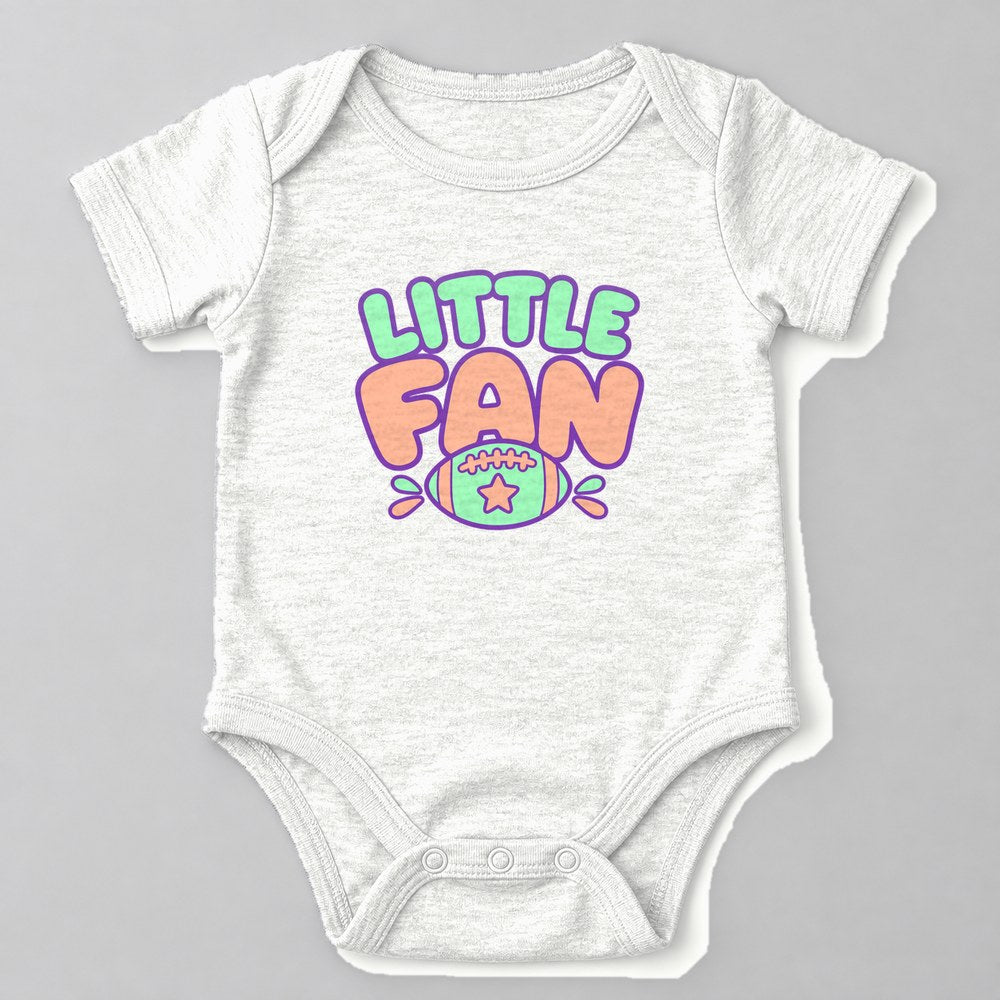 Little Fan Baby Onesie in White