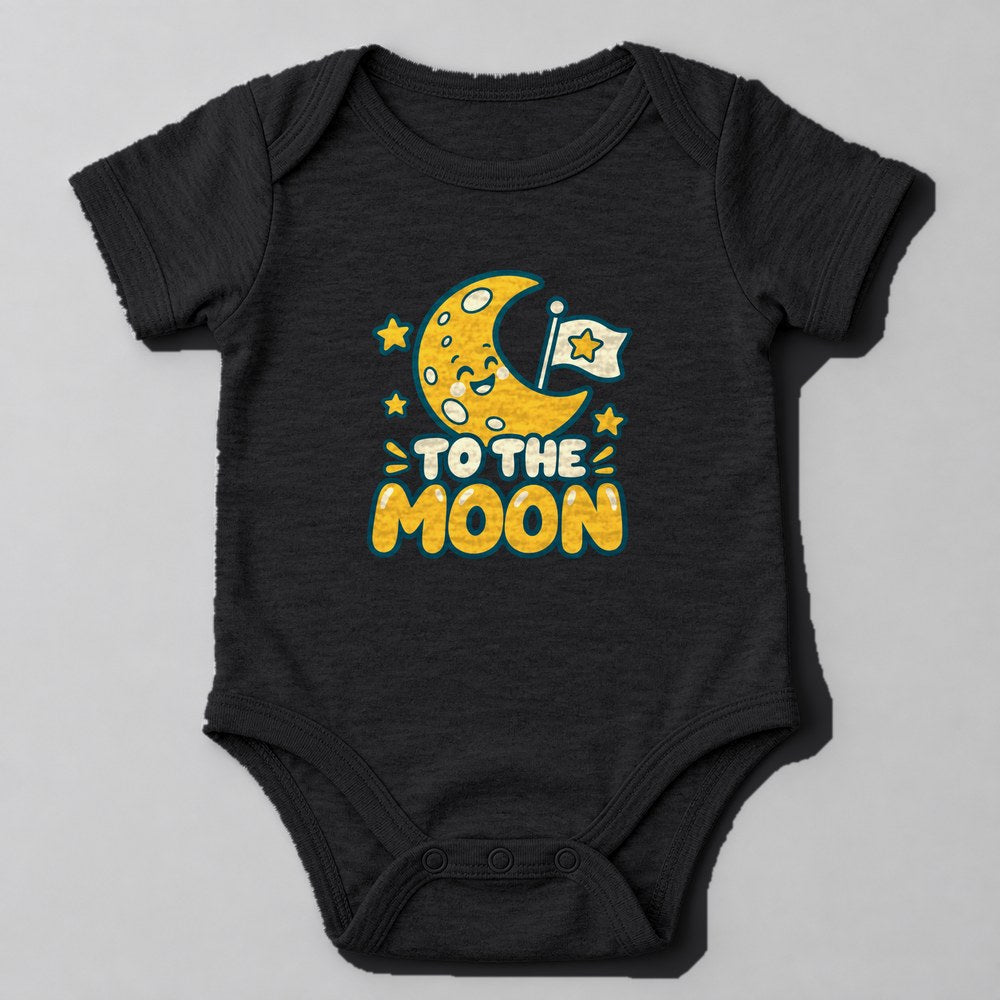 To the Moon Baby Onesie in Black