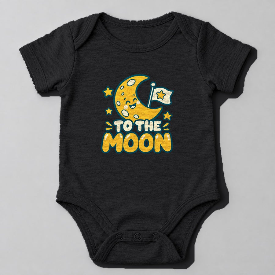 To the Moon Baby Onesie in Black