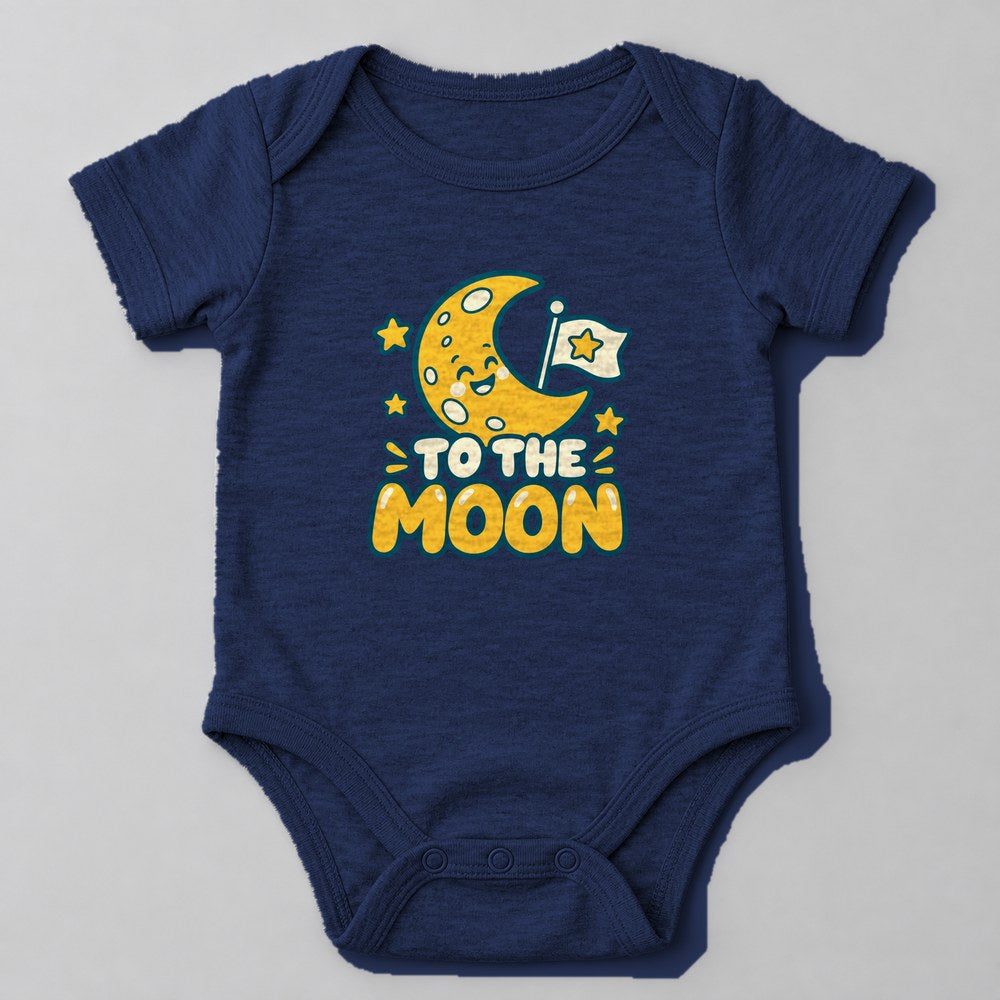To the Moon Baby Onesie in Navy