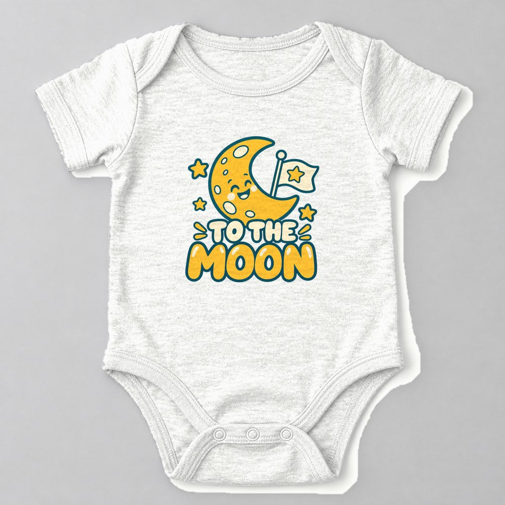 To the Moon Baby Onesie in White