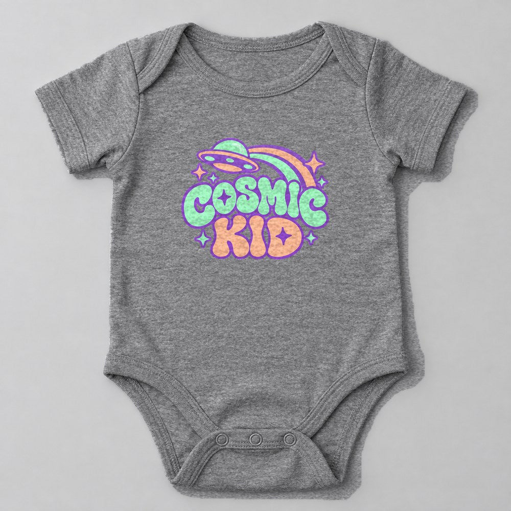 Cosmic Kid Baby Onesie in Heather Grey