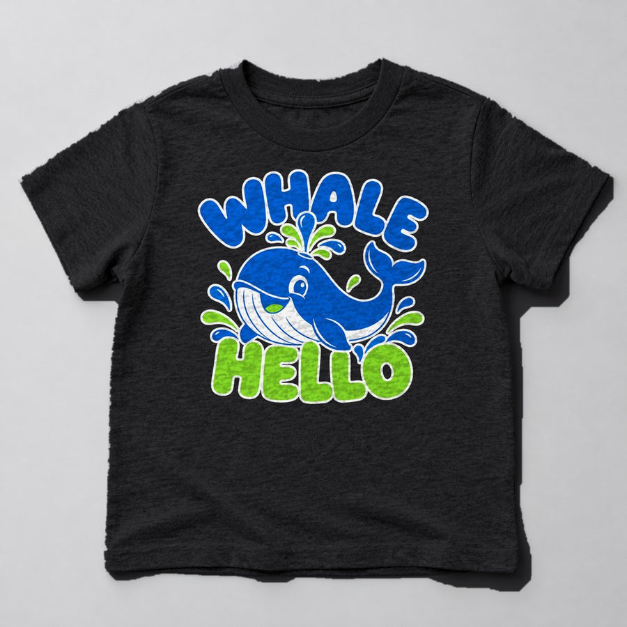 Whale Hello Kids T-Shirt in Black
