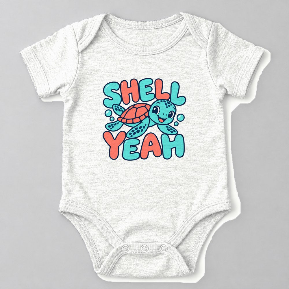 Shell Yeah Baby Onesie in White