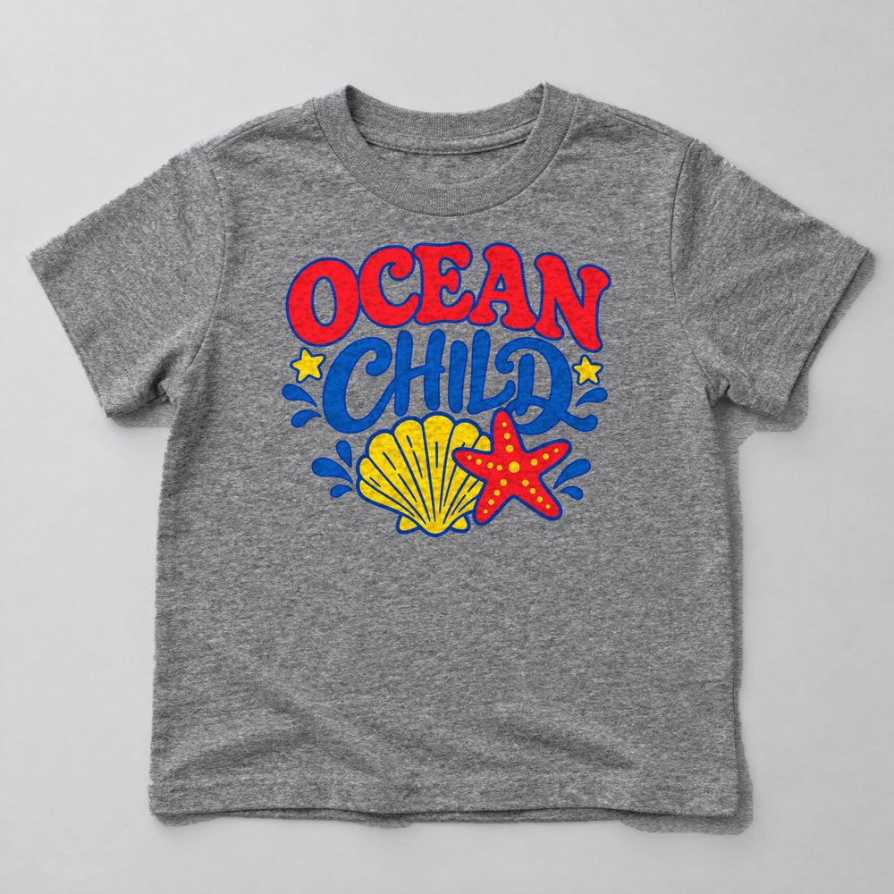 Ocean Child Kids T-Shirt in Heather Grey