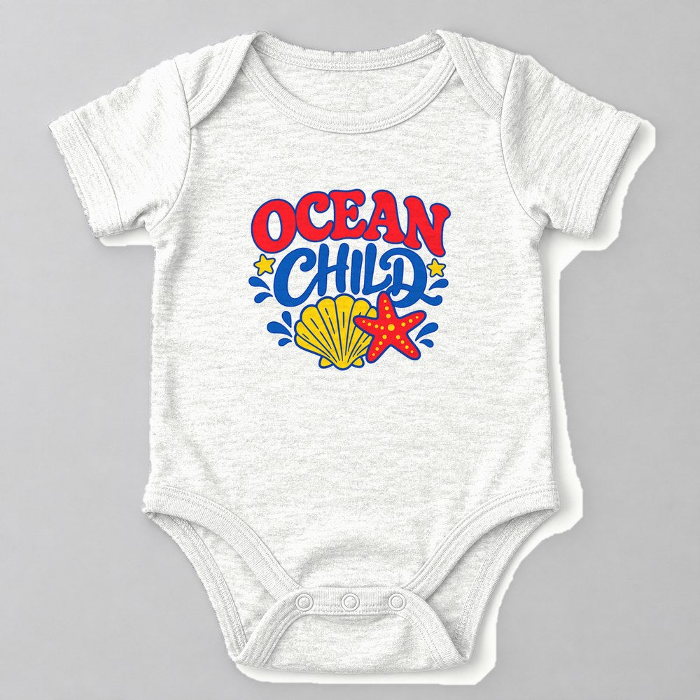 Ocean Child Baby Onesie in White