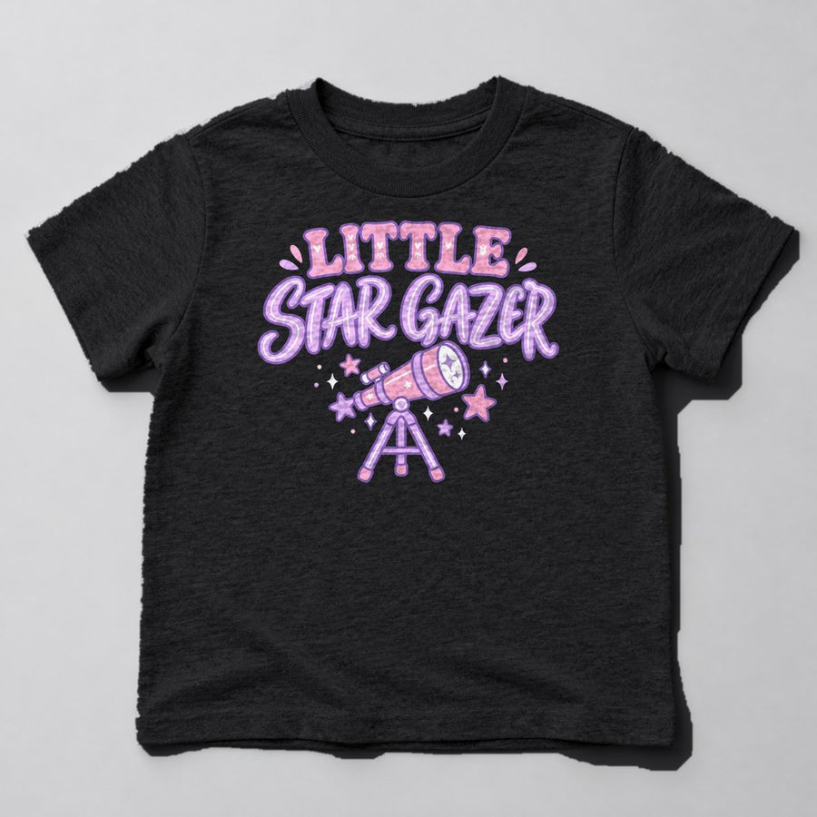 Little Star Gazer Kids T-Shirt in Black