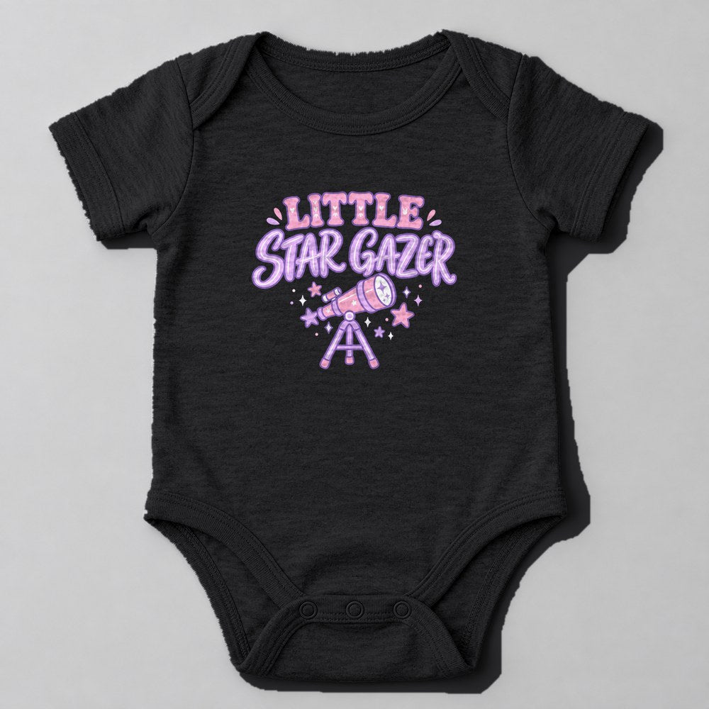 Little Star Gazer Baby Onesie in Black