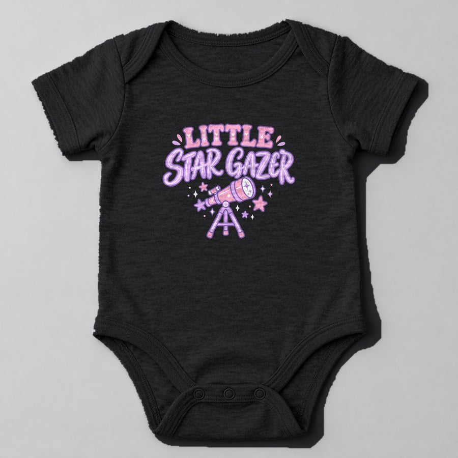 Little Star Gazer Baby Onesie in Black