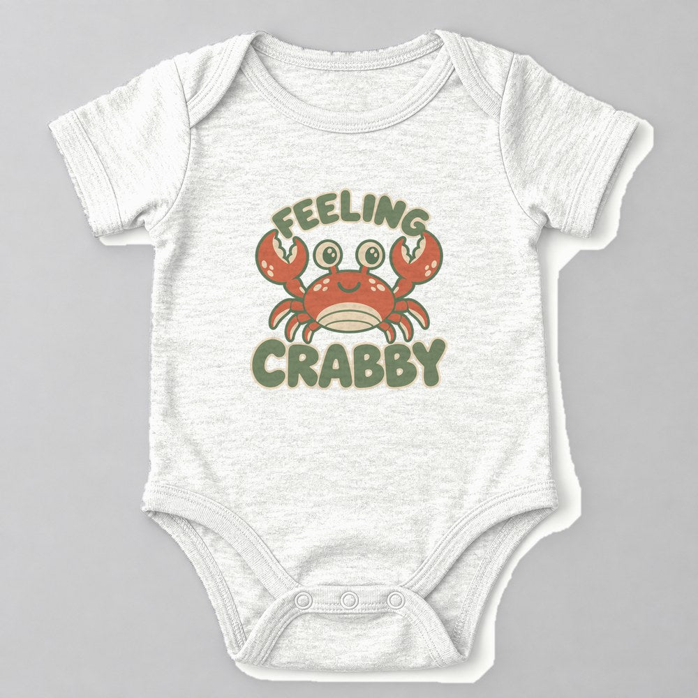 Feeling Crabby Baby Onesie in White