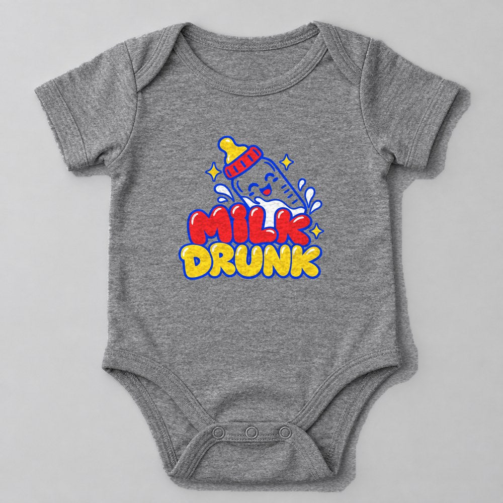 Milk Drunk Baby Onesie in Heather Grey
