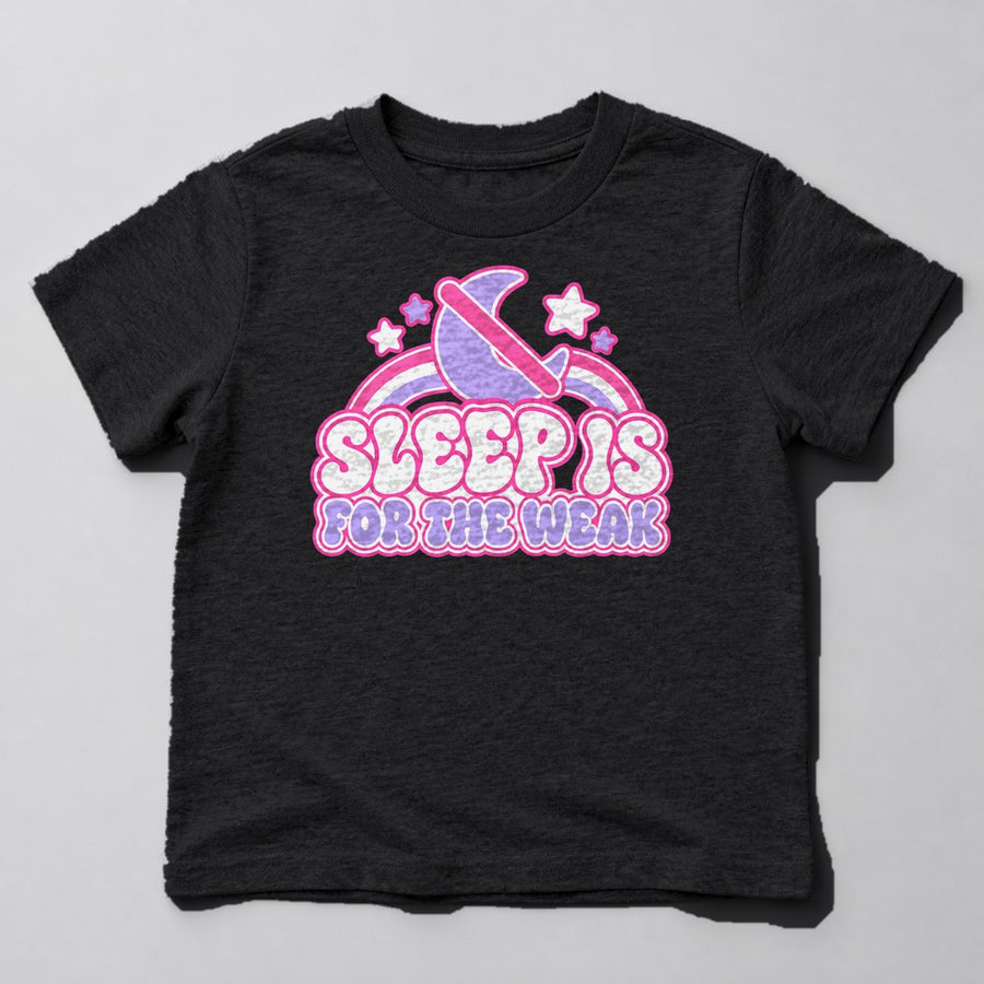 Sleep is for the Weak Kids T-Shirt in Black