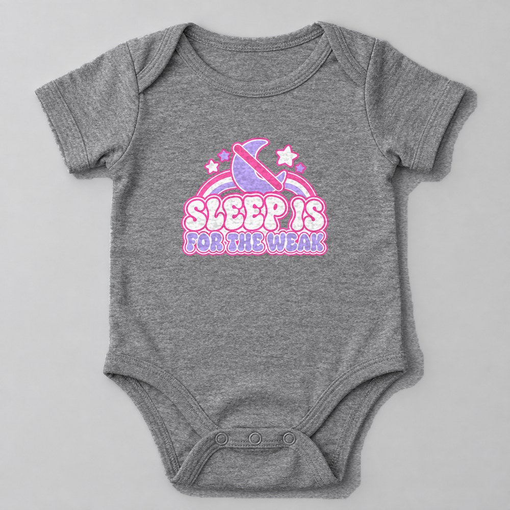 Sleep is for the Weak Baby Onesie in Heather Grey
