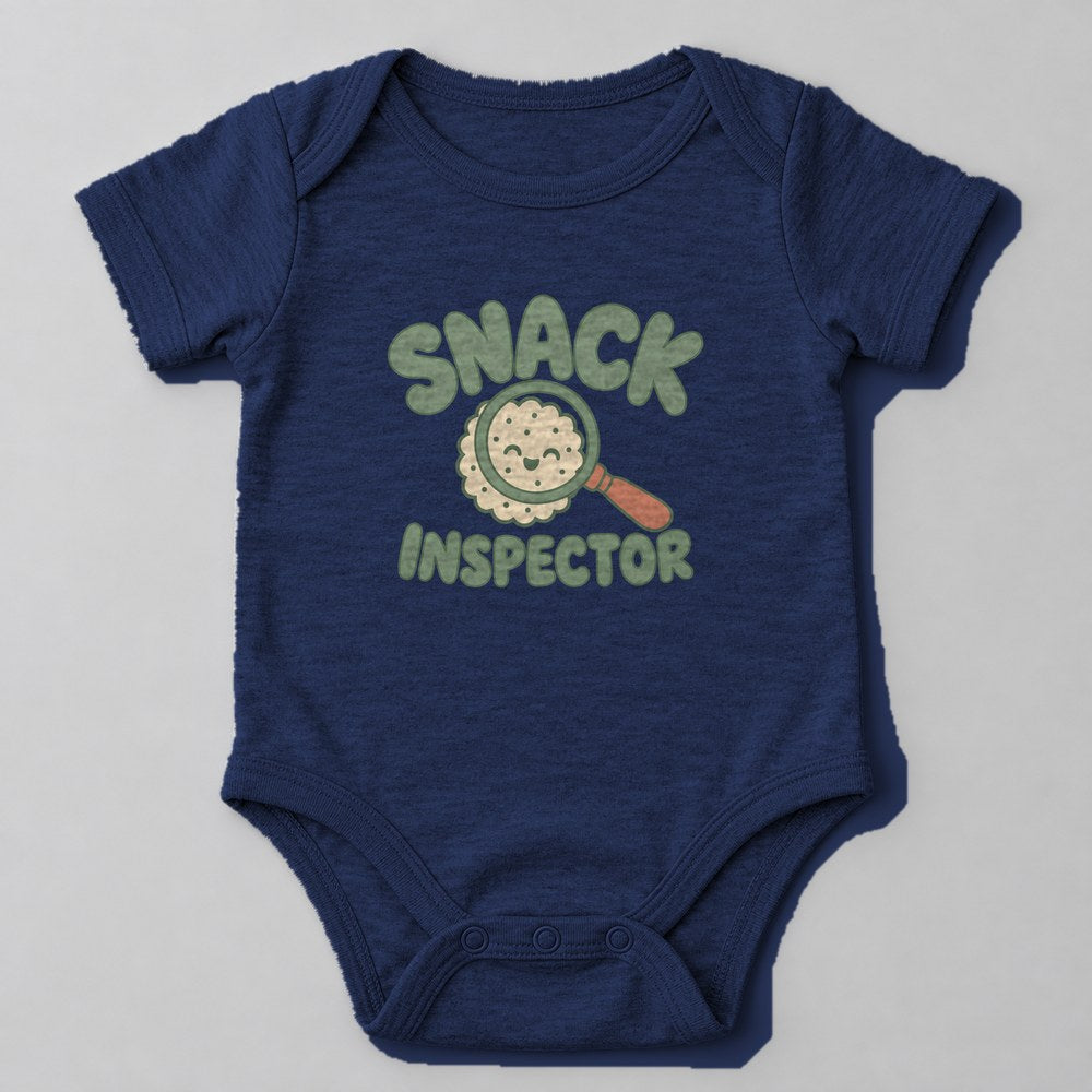 Snack Inspector Baby Onesie in Navy