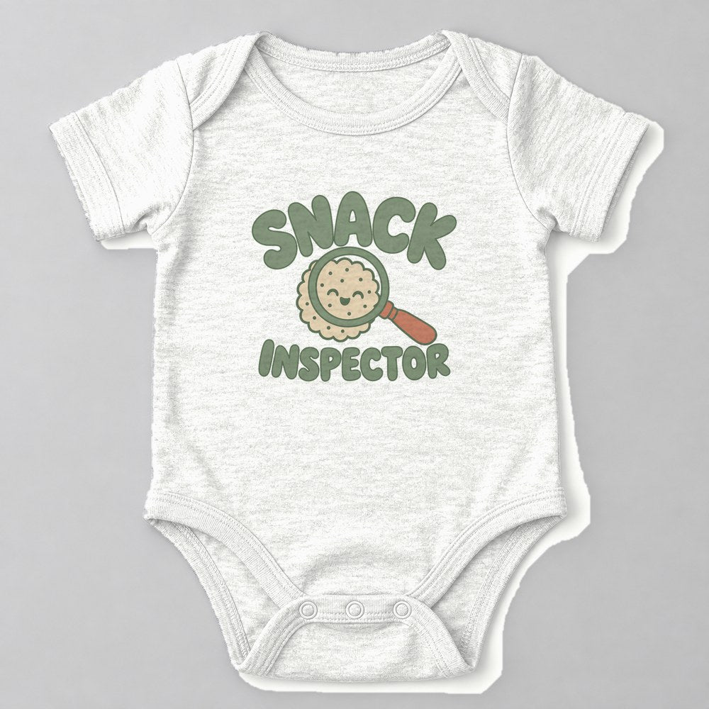 Snack Inspector Baby Onesie in White