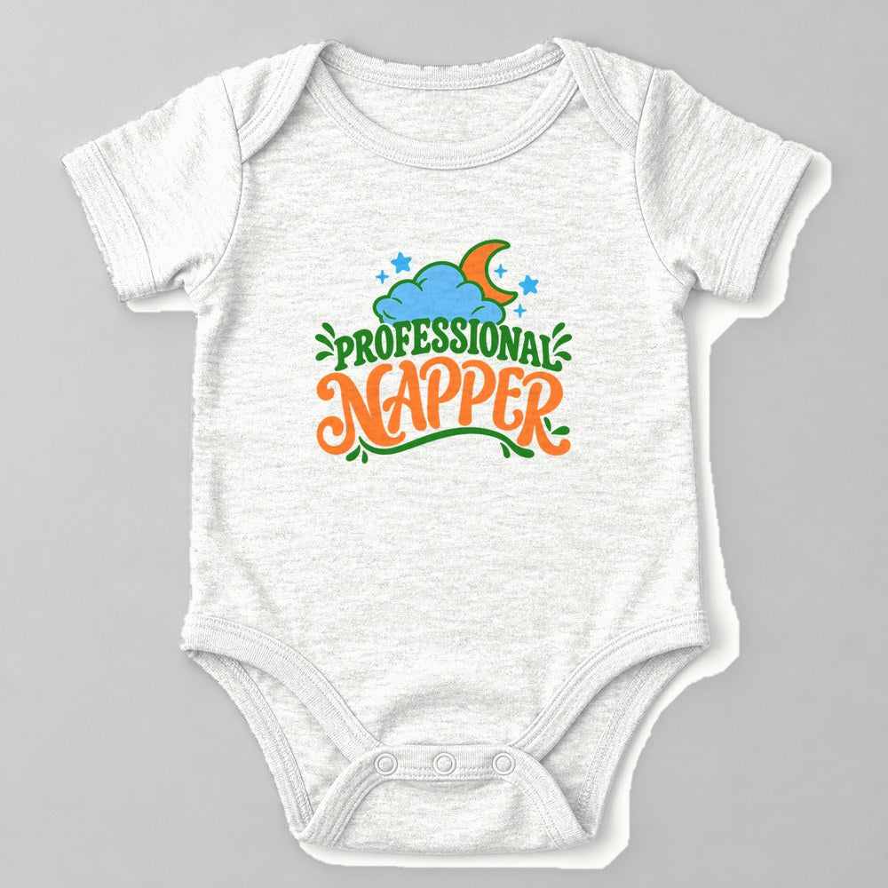 Professional Napper Baby Onesie in White