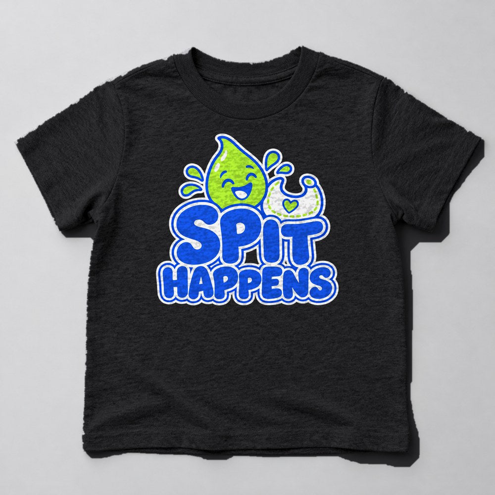 Spit Happens Kids T-Shirt in Black