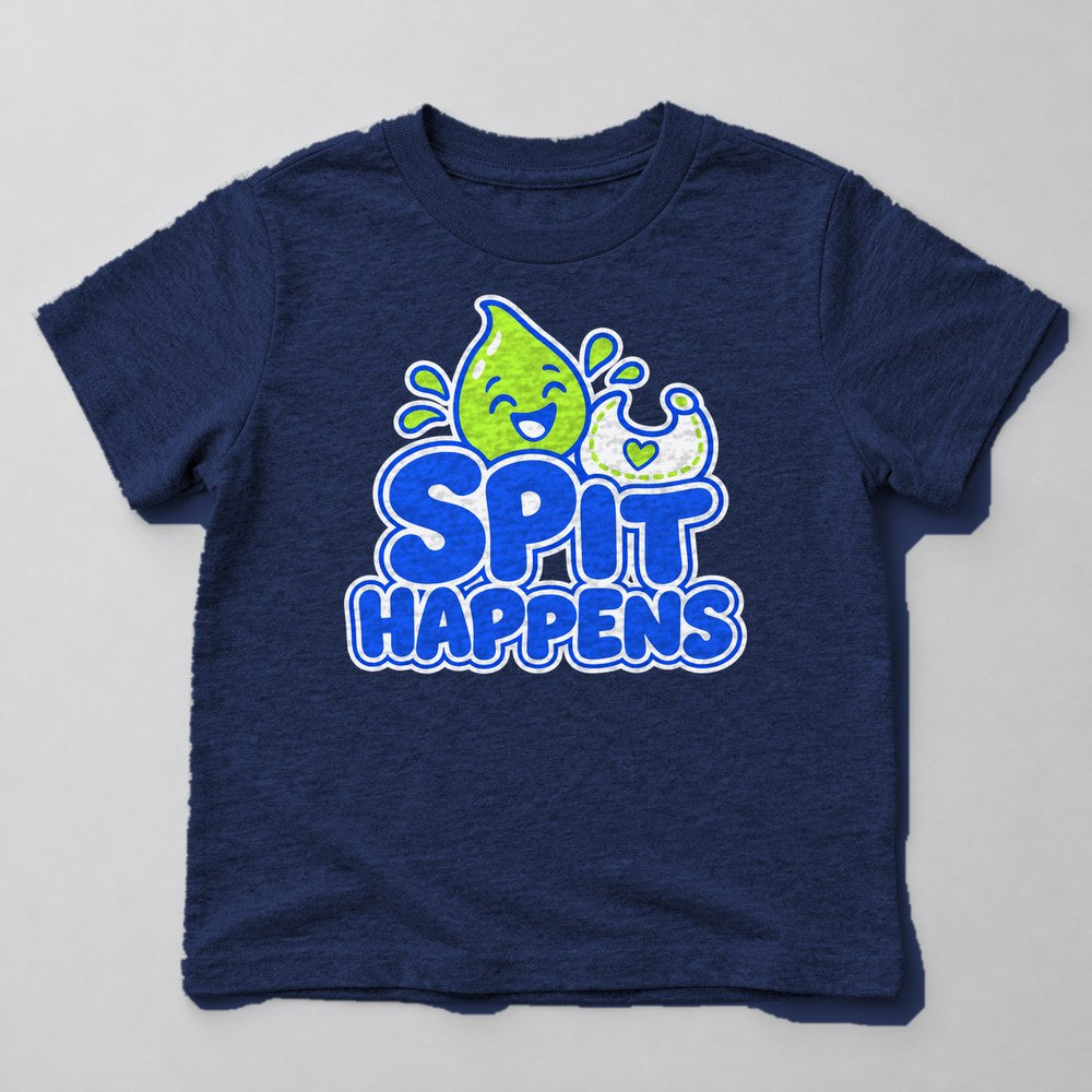Spit Happens Kids T-Shirt in Navy