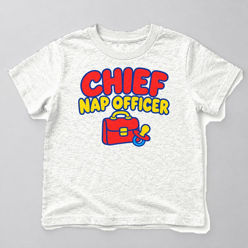 Chief Nap Officer Kids T-Shirt in White