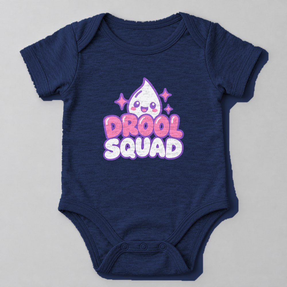 Drool Squad Baby Onesie in Navy