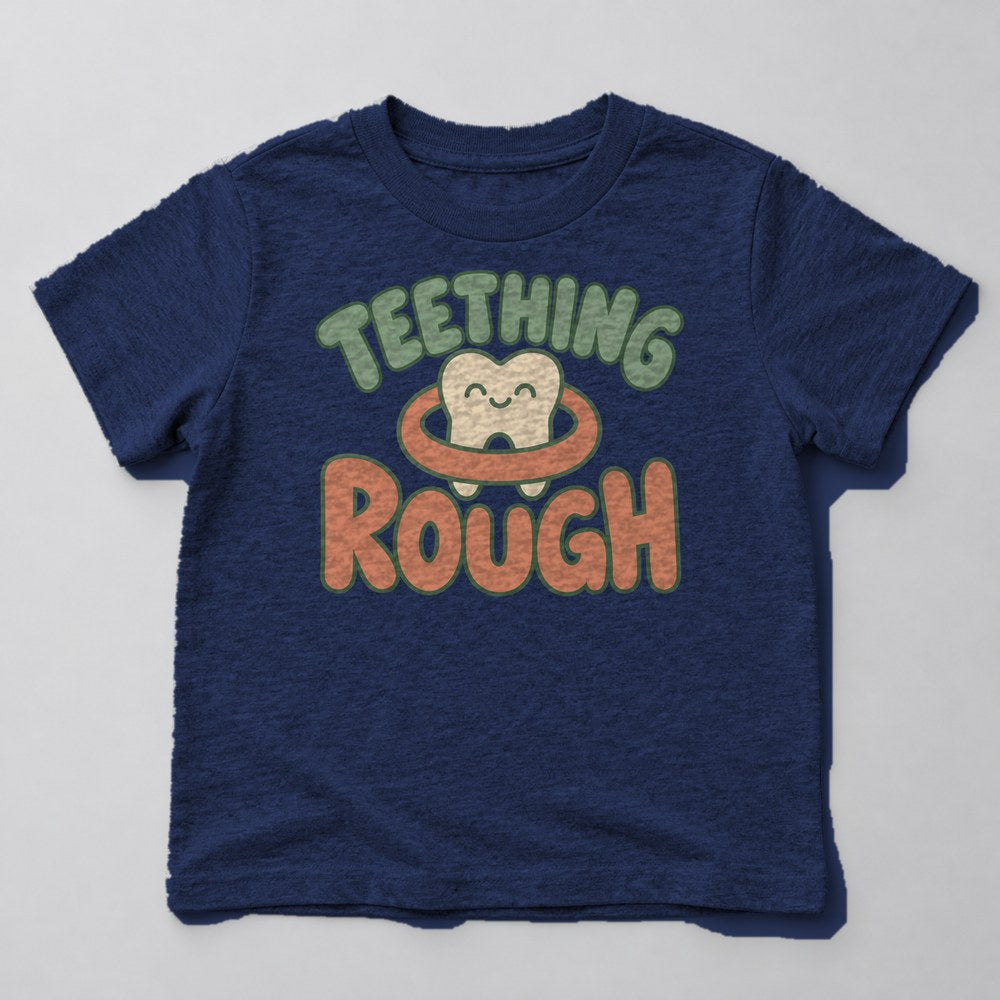 Teething Rough Kids T-Shirt in Navy