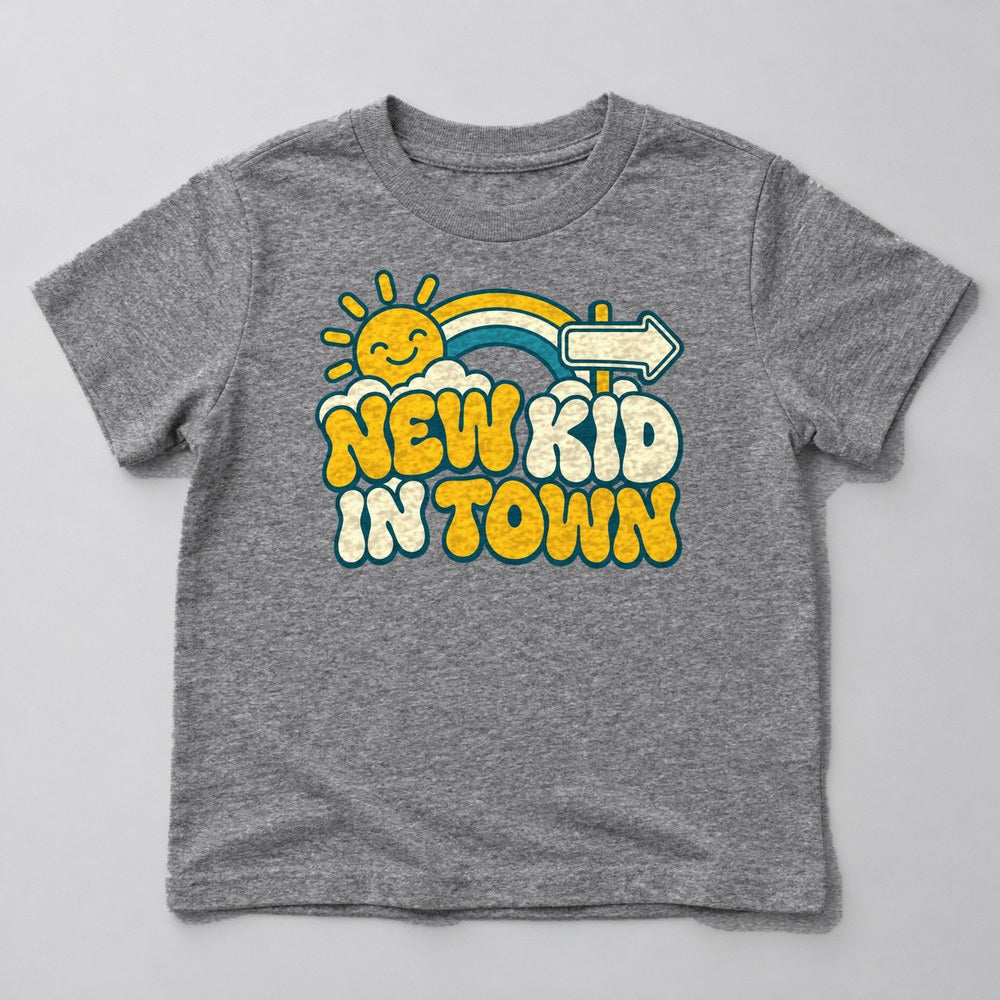 New Kid in Town Kids T-Shirt in Heather Grey