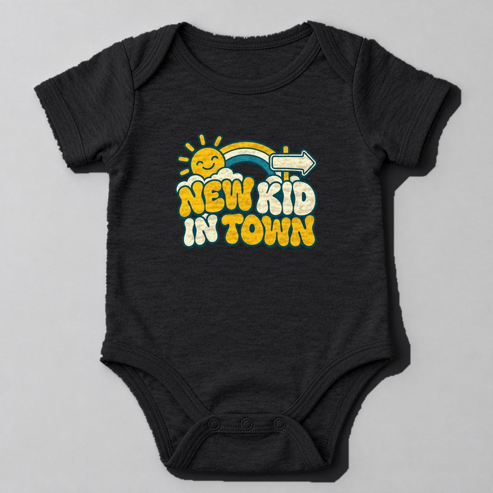 New Kid in Town Baby Onesie in Black
