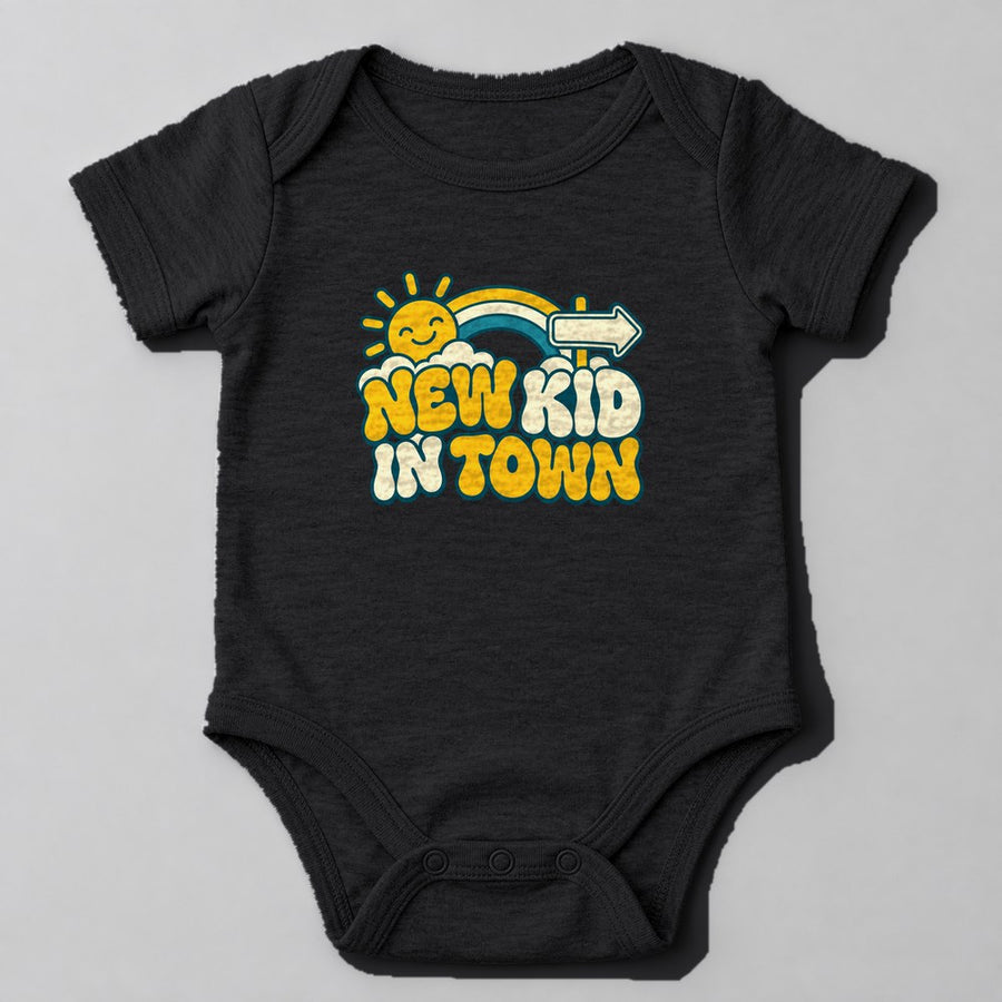 New Kid in Town Baby Onesie in Black