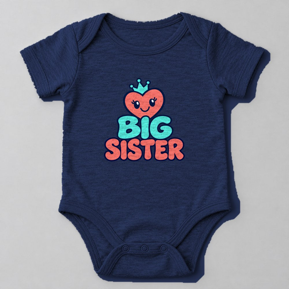 Big Sister Baby Onesie in Navy