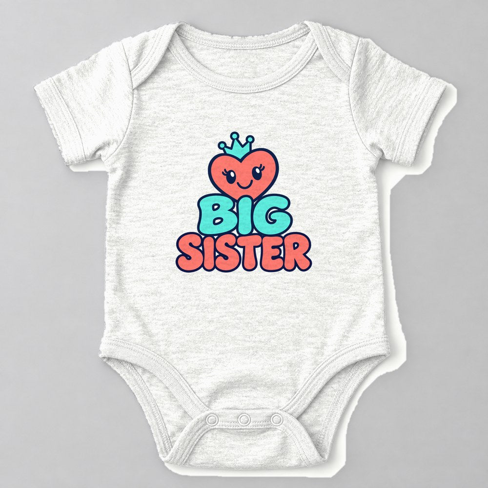 Big Sister Baby Onesie in White