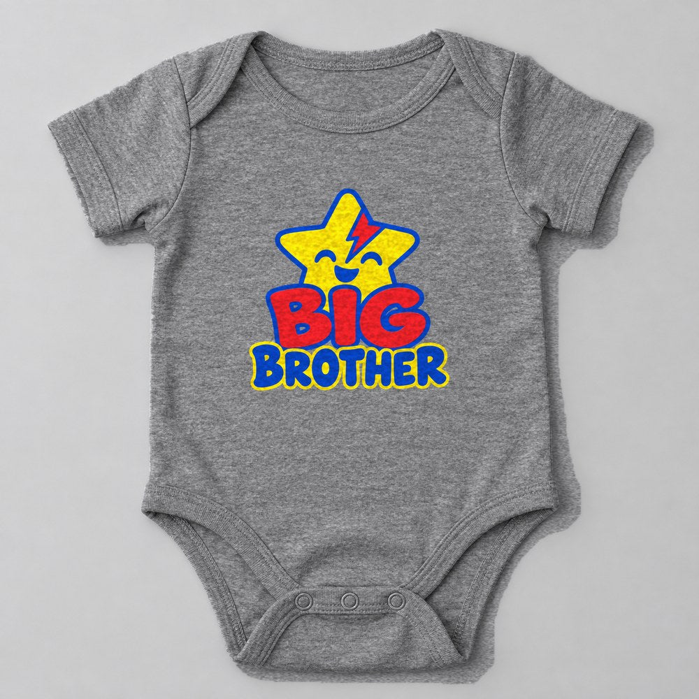 Big Brother Baby Onesie in Heather Grey